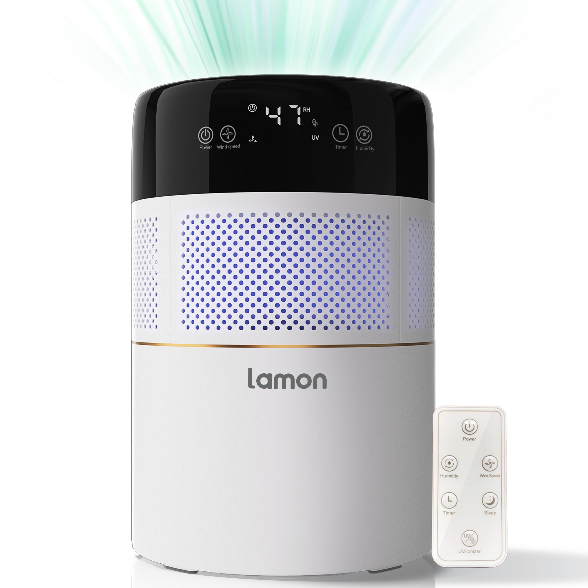 Lamon® MistZero Evaporative Humidifier with 𝐔𝐕 & 𝐀𝐧𝐢𝐨𝐧 & Ag+，4.5L,400ml/H